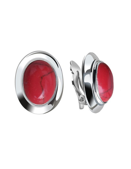 Silver clips with coral KL 585 coral Polcarat Design