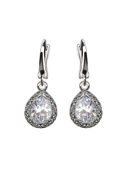 Silver earrings with cubic zirconia K2 2087 Polcarat Design
