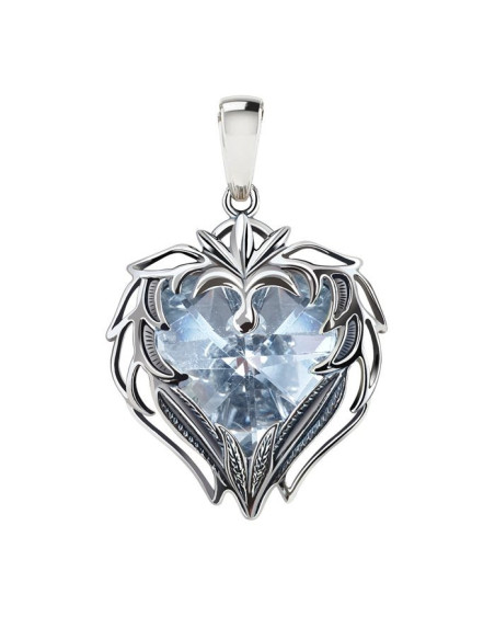 Silver HEART pendant decorated with crystal W 2124 Polcarat Design