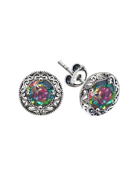 Silver earrings with crystals K2 2111 Polcarat Design