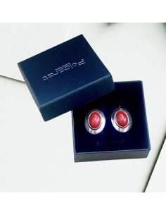 Silver clips with coral KL 585 coral Polcarat Design 2