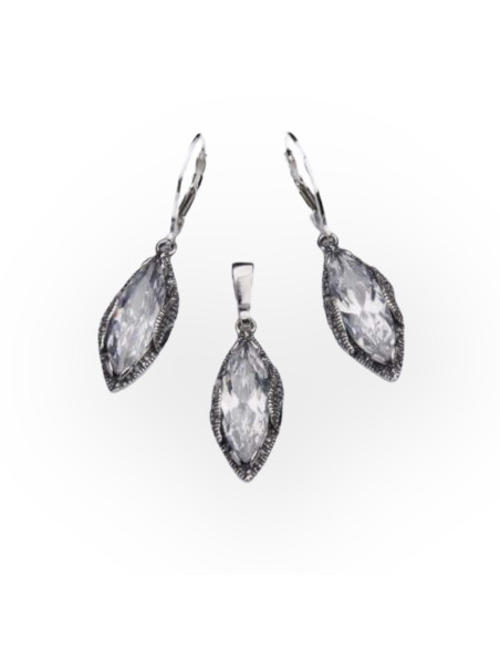 Set silver zircons KPL 1509 White