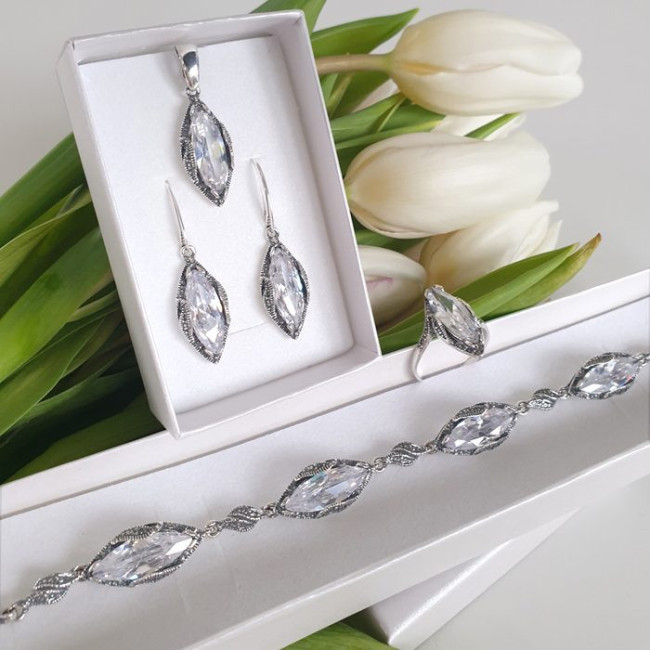 Set silver zircons KPL 1509