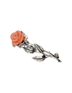 Silver brooch Salmon Rose B 72