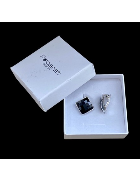 Klipsy srebrne z kryształami Swarovskiego 1583 Klipsy Crystal AB|Polcaratdesign.pl Biżuteria