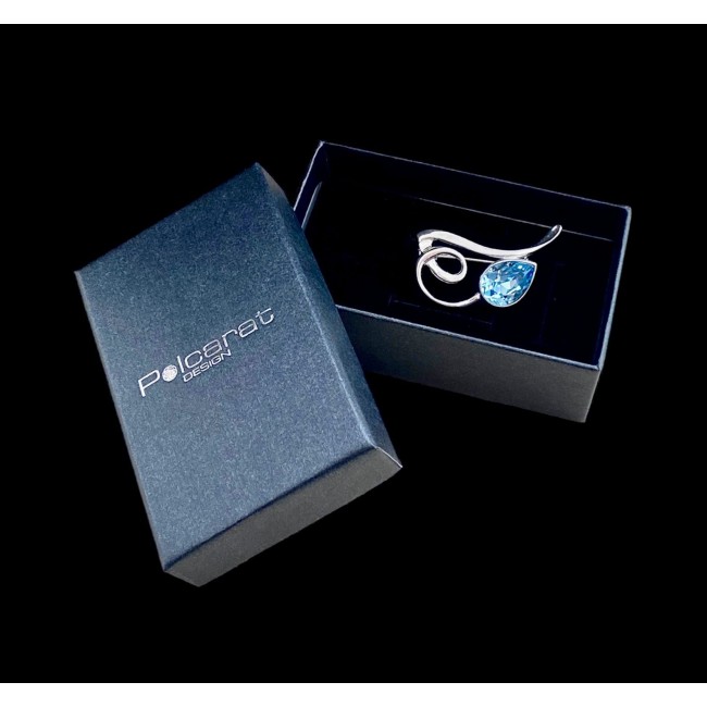 Silver brooch with Swarovski crystals B 4008 Polcarat Design