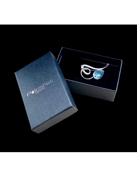 Silver brooch with Swarovski crystals B 4008 Polcarat Design