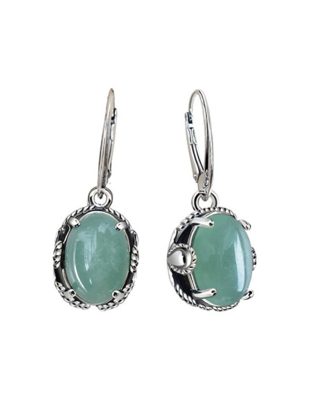 Silver earrings with aventurine K 2129