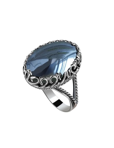 Silver ring decorated with hematite PK 2127 Silver ring decorated with hematite PK 2127