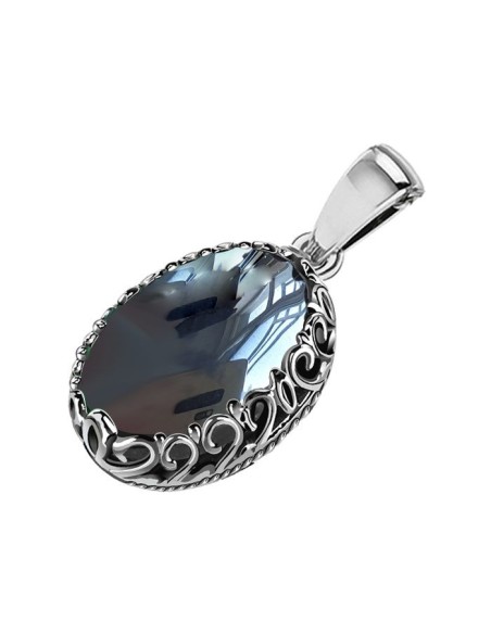 Silver pendant with hematite W 2127