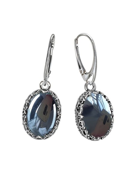 Silver earrings with hematite k 2127