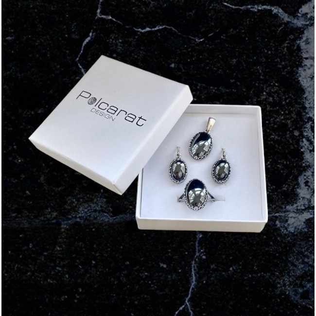 Silver pendant with hematite. A beautiful, mysterious stone!