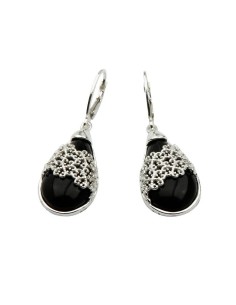 K 1687 Onyx Sterling Silver Earrings