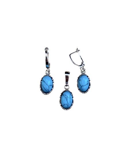 Silver set with turquoises