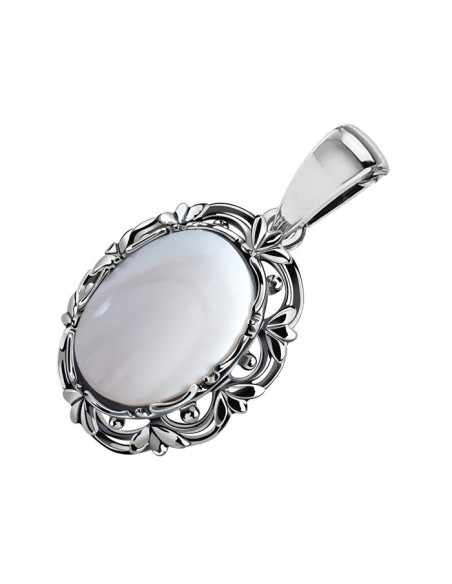 Wisiorek srebrny z masą perłową W 2136 masa perłowa|Polcaratdesign.pl Biżuteria