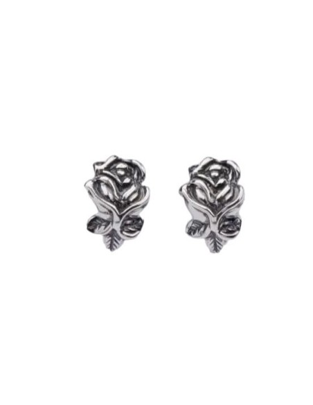 Silver rose earrings 1571