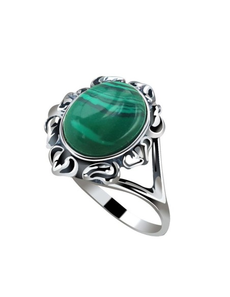 Silver ring with malachite PK 1661 Polcarat Design