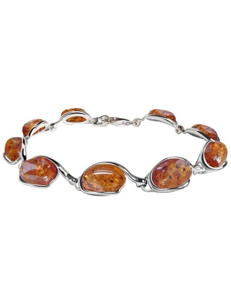 Silver bracelet with amber L 1539 amber Polcarat Design