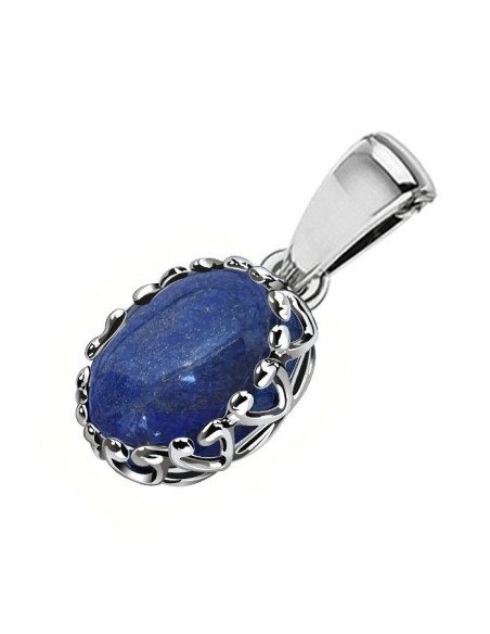 Silver lapis lazuli pendant