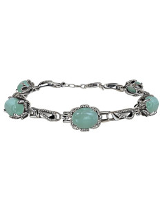 Silver bracelet with aventurine
