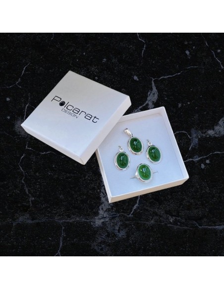 Silver set with natural agates KPL 585 Polcarat Design