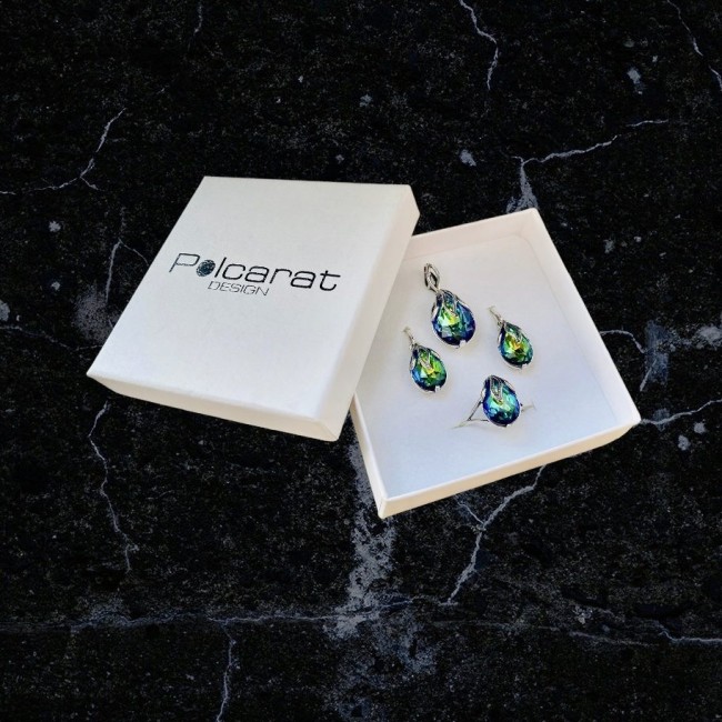 Wisiorek srebrny z kryształami W 1643|Polcaratdesign.pl Biżuteria