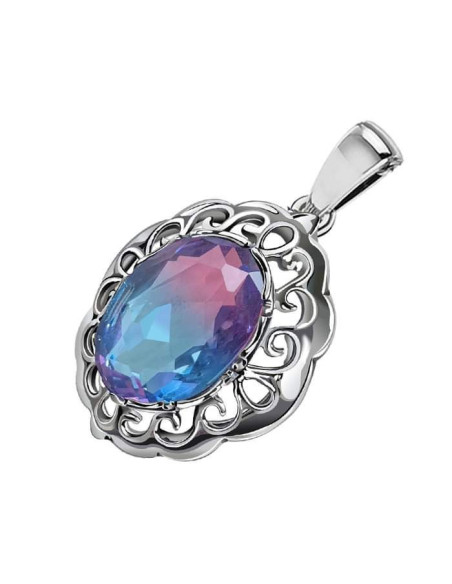 Silver pendant decorated with crystal W 2137