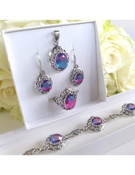 K 2121 Silver Crystal Earrings - Polcarat Design