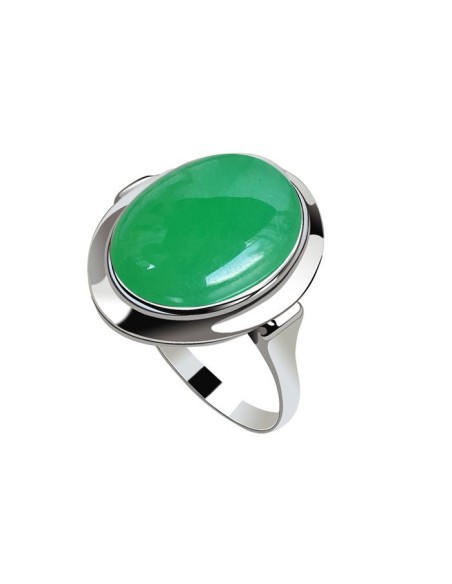 Silver ring with natural green agate from Polcarat Design!