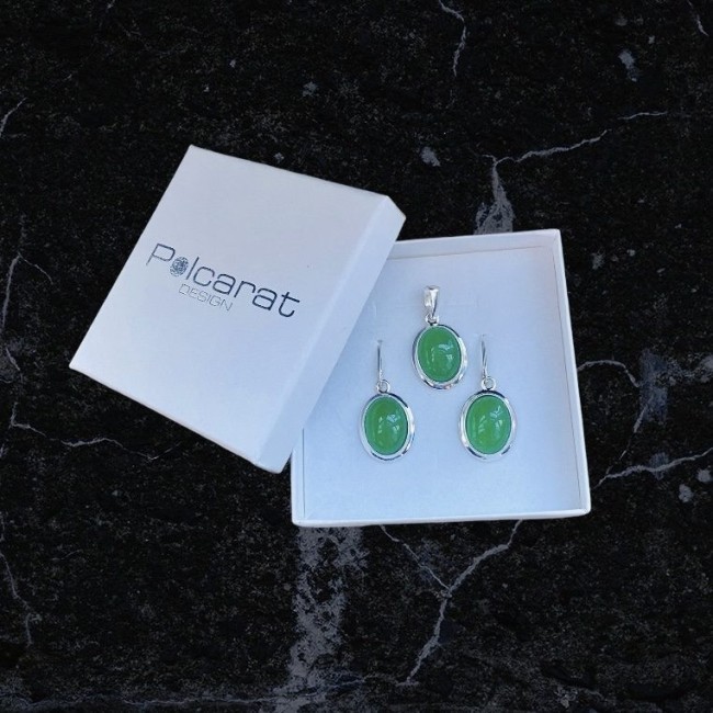 Silver set with natural agates KPL 585 Polcarat Design