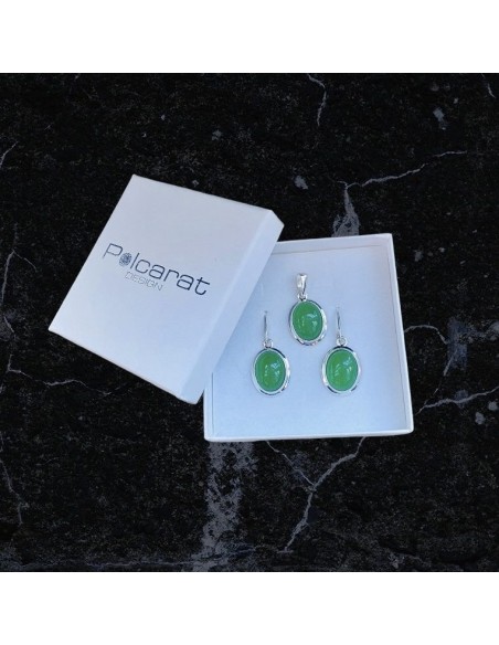 Silver set with natural agates KPL 585 Polcarat Design