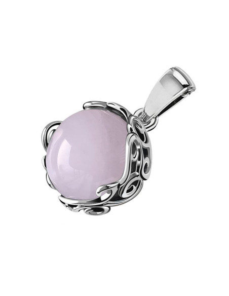 Silver pendant with rose quartz. A beautiful stone for your collection!