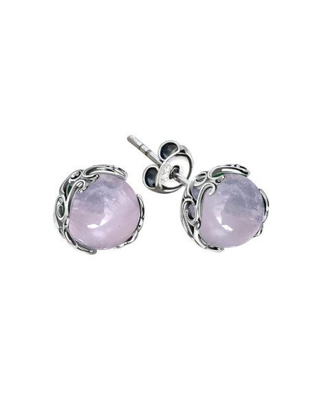 Silver earrings with rose quartz K2 2135 Polcarat Design Silver earrings with rose quartz K2 2135 Polcarat Design
