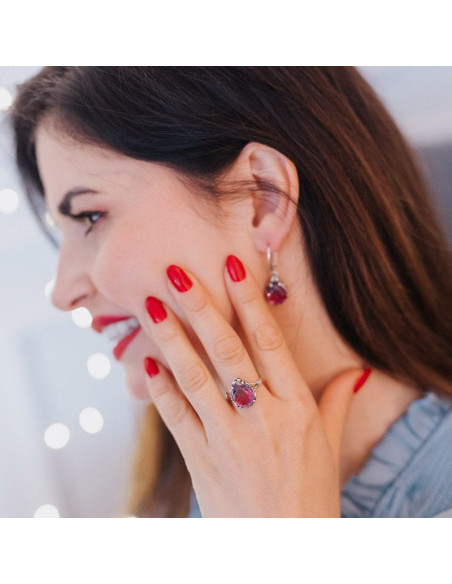 K 2121 Silver Crystal Earrings - Polcarat Design