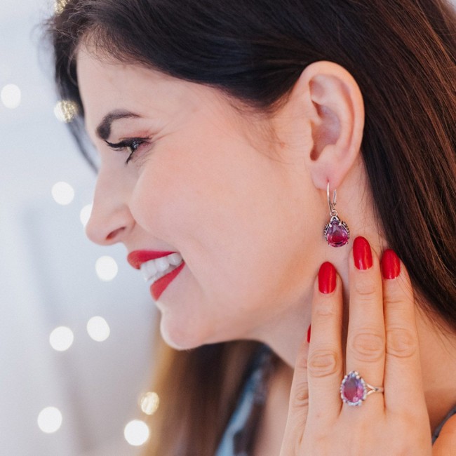 Silver pendant decorated with crystal W 2121 Polcarat Design