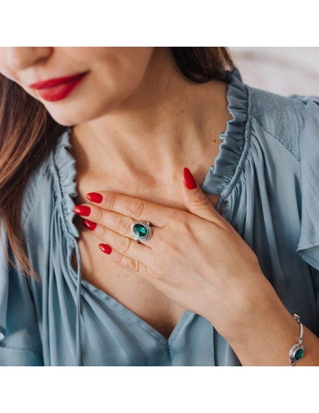 K 2117 Silver Crystal Earrings - Polcarat Design