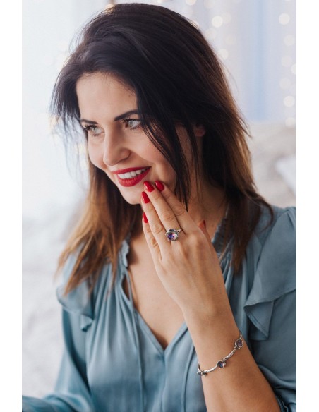 Kolczyki srebrne na sztyft z kryształami K3 2112|Polcaratdesign.pl Biżuteria