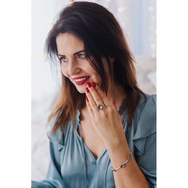 Silver ring with crystal PK 2112 Polcarat Design