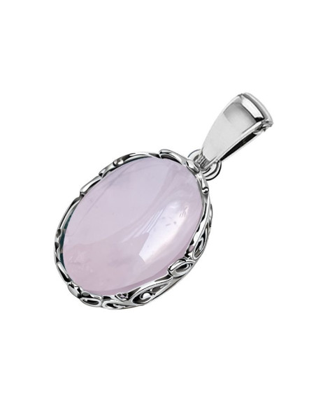 Wisiorek srebrny z kwarcem różowym