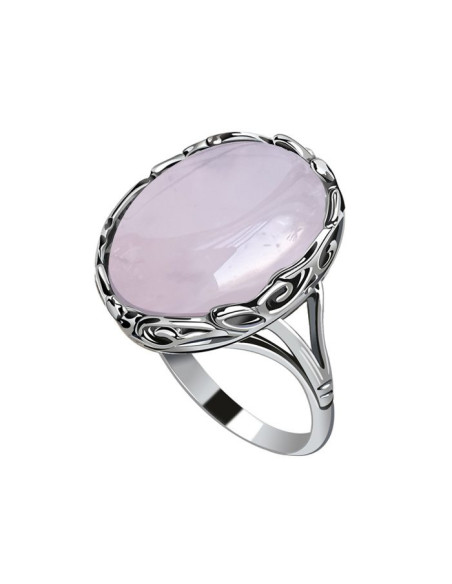 Silver ring with rose quartz