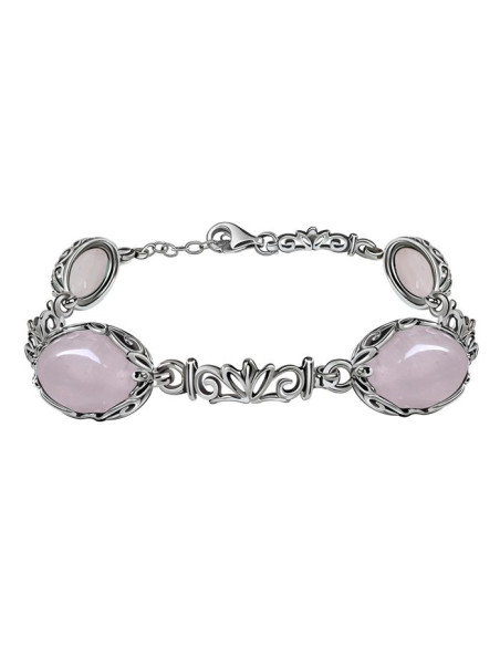 Silver bracelet with rose quartz L 2134