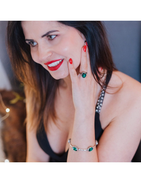 Silver Crystal Bracelet L 2116 Polcarat Design Crystals