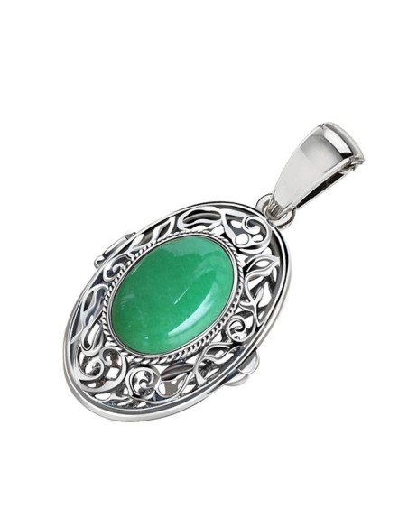 Pendant box with natural green agate in 1225