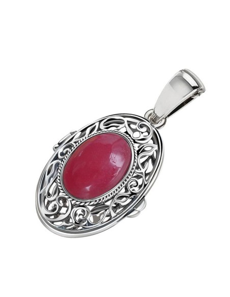 A box with a ruby cabochon stone
