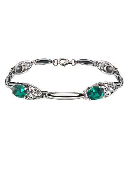 Oxidized silver bracelet with crystals L 2050
