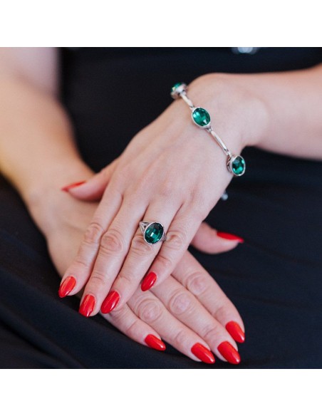 Silver ring with crystal PK 2116 Polcarat Design