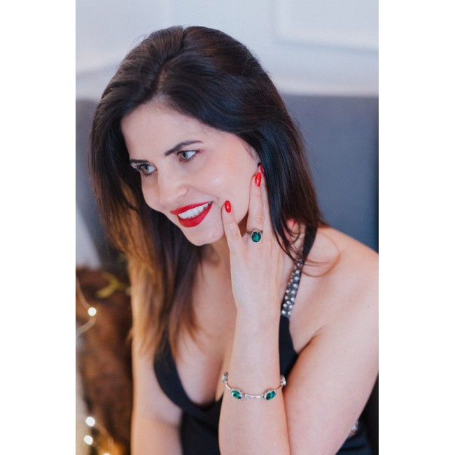 Silver ring with crystal PK 2116 Polcarat Design