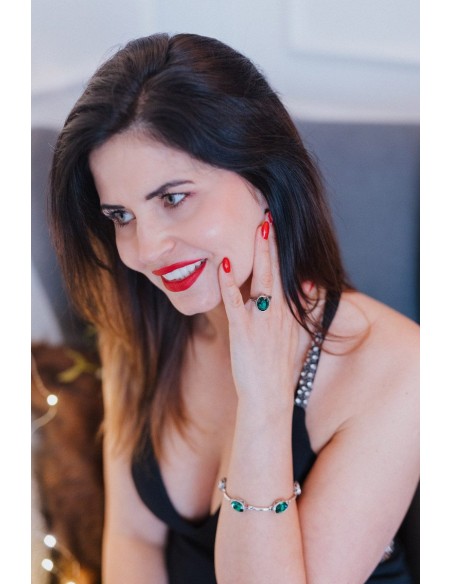 Silver ring with crystal PK 2116 Polcarat Design