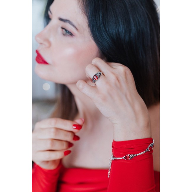 Oxidized silver ring Swarovski Elements PK 2050