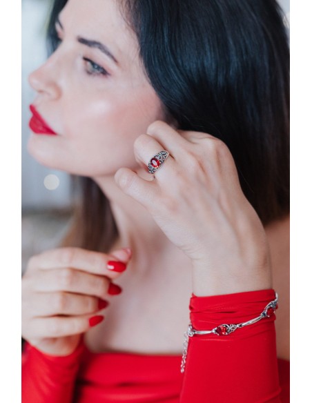 Oxidized silver ring Swarovski Elements PK 2050